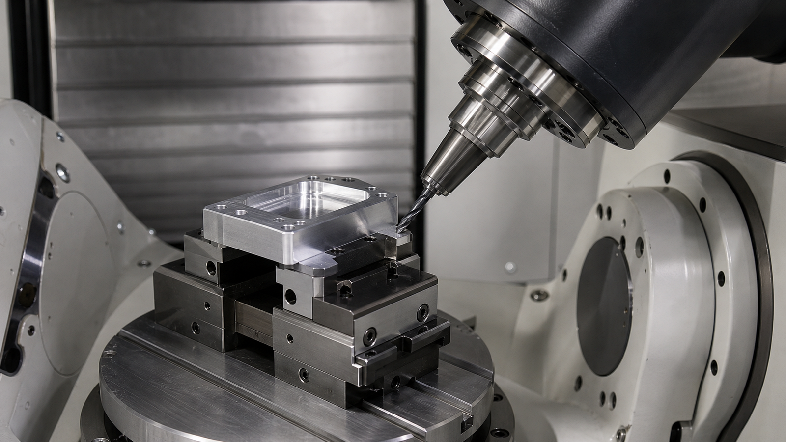 Tool holder clearance around a low-profile 5-axis fixture and part