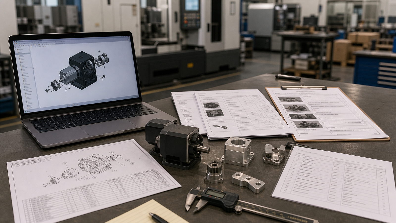 Engineering and manufacturing BOM documents with CAD assembly and parts