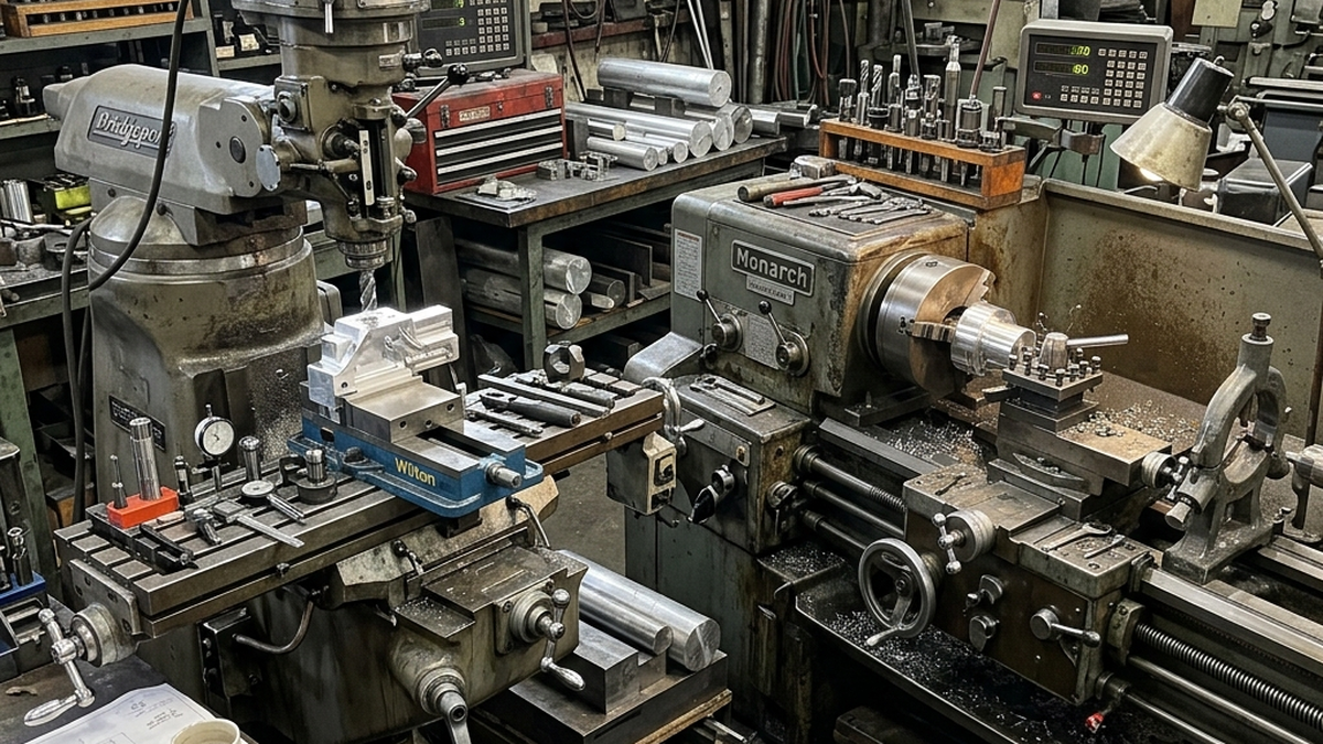 Machine Shop vs Job Shop: What's the Difference and Which Do You Need?: What Is a Machine Shop? technical illustration