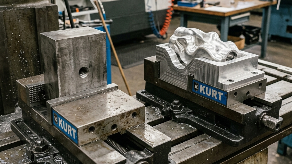 Industrial metal clamps on machinery