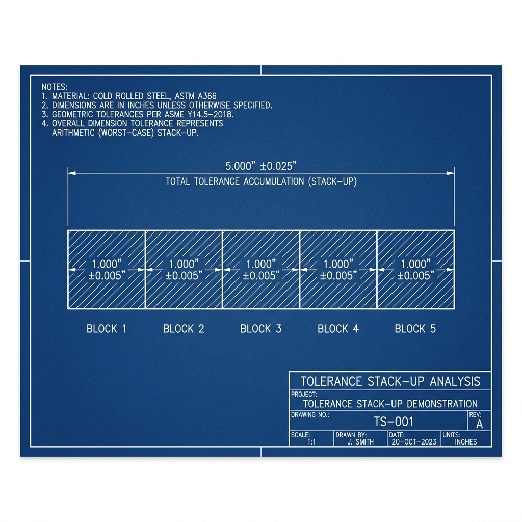 Tolerance Stack-Up Explained: Stack-Up accumulation engineering blueprint