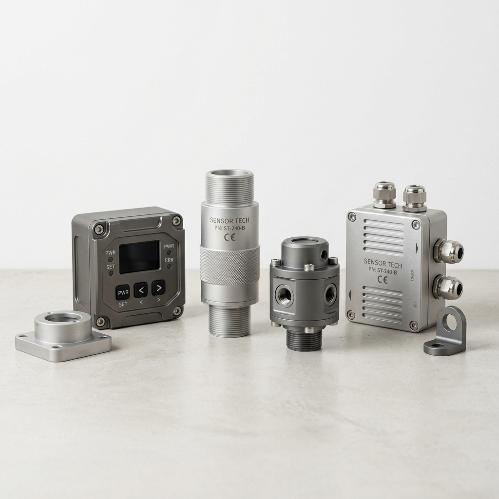 Precision-machined anodized aluminum sensor housings in Mansfield