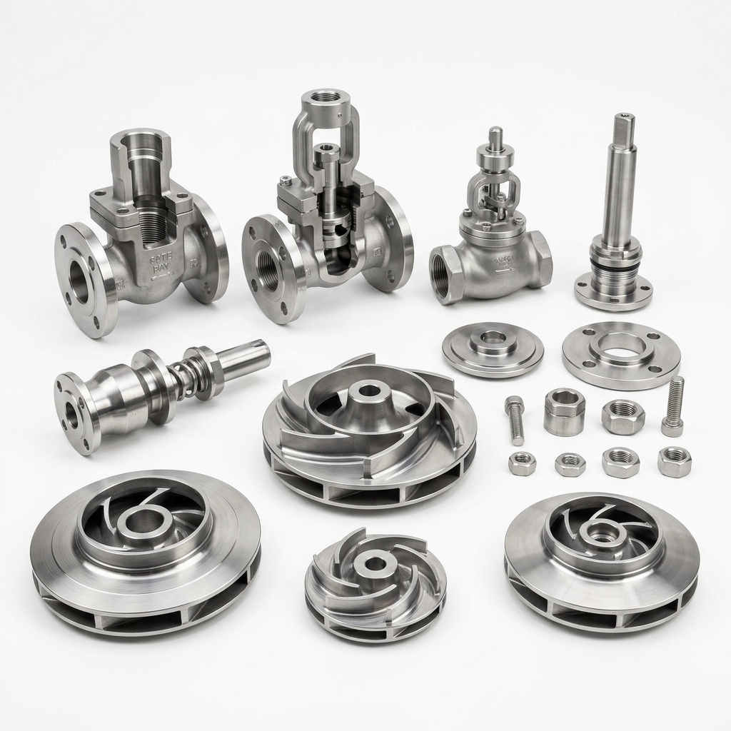 Precision CNC machined pump impellers and stainless steel valve bodies in Mansfield