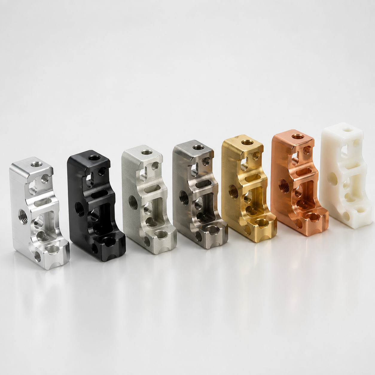 CNC machined material and surface finish sample parts
