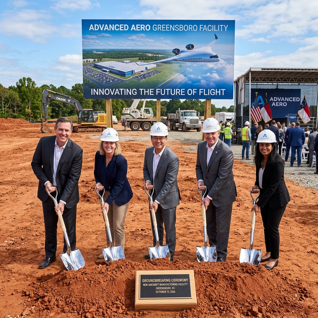 The groundbreaking ceremony of JetZero aircraft factory in Greensboro, North Carolina.