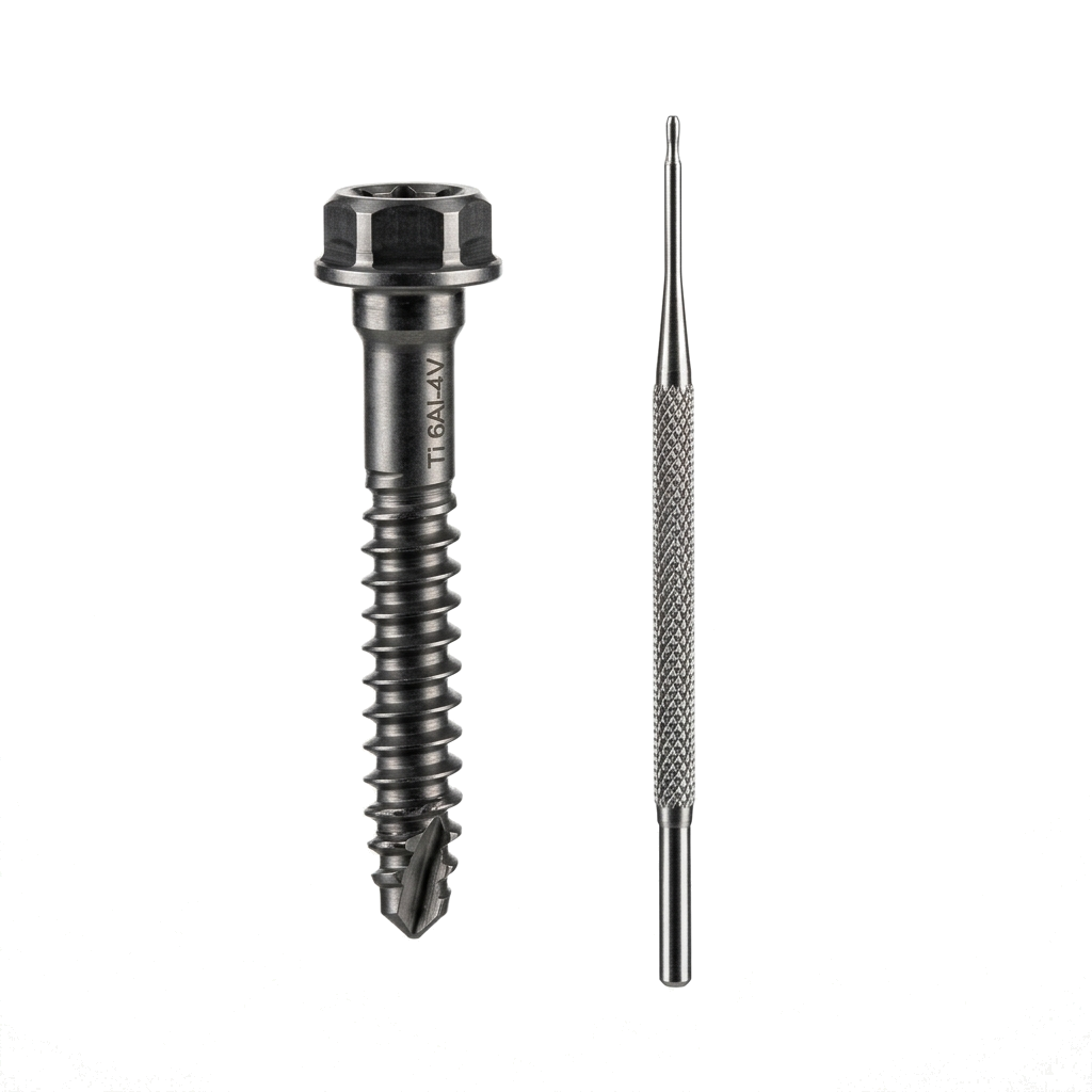 Precision Swiss CNC machined titanium medical screw